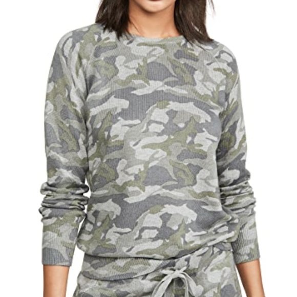 monrow camo sweatshirt